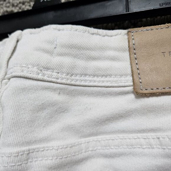 ZARA Women's White Ripped Low Rise Denim Skinny Jeans Size 8 - Picture 8 of 11